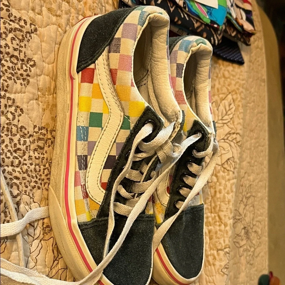 Vans off the Wall Kids Checkered Sneakers Size 13